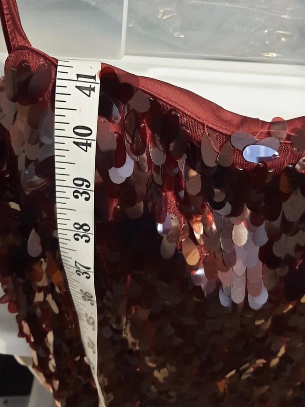 NEW TAG ! Avec Les Filles Burgundy Wine Sequin Midi Cocktail Party Dress Size 6 - Picture 4 of 4